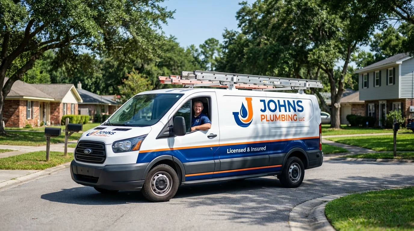 Johns Plumbing LLC service van in Valley Cottage, NY