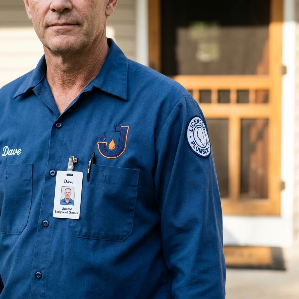 Licensed plumber showing ID badge in Valley Cottage, NY