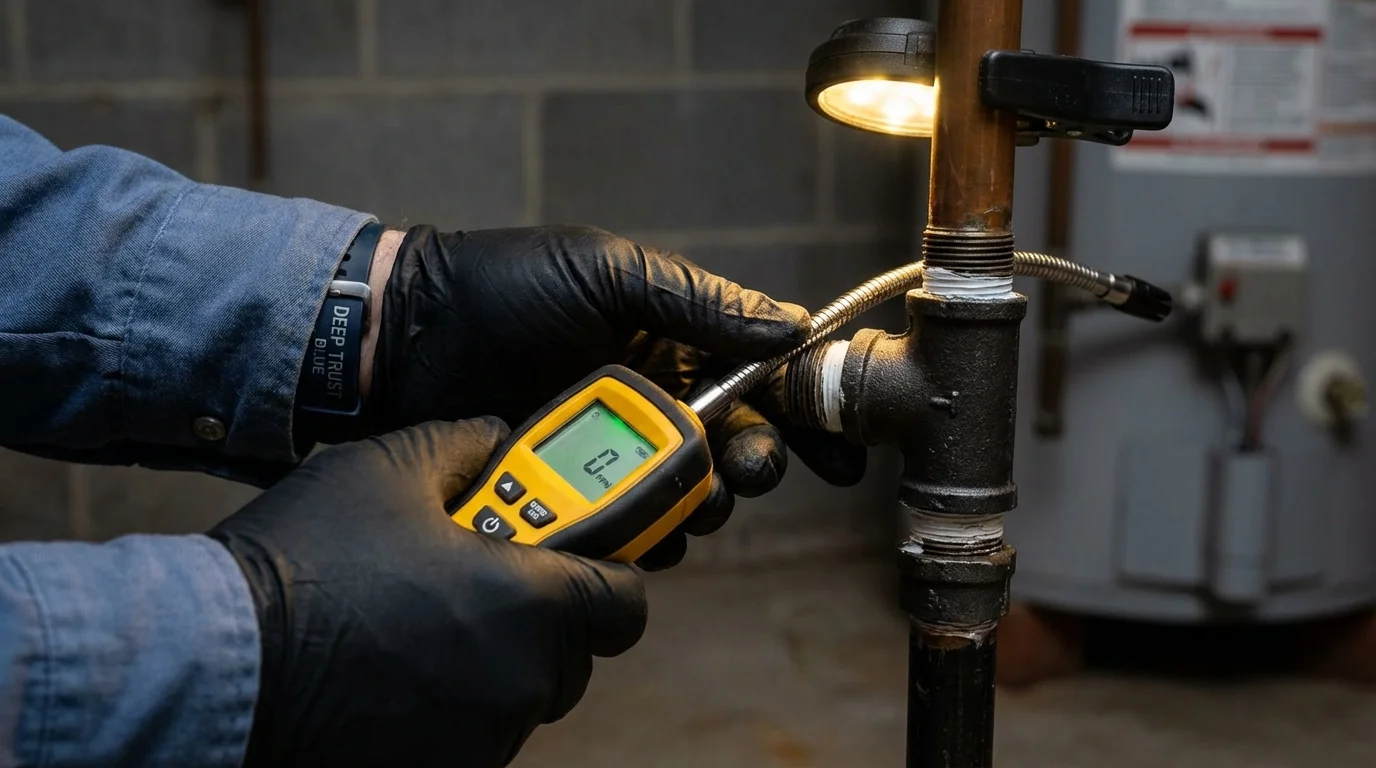Gas leak detection with electronic sniffer by Johns Plumbing LLC in Valley Cottage